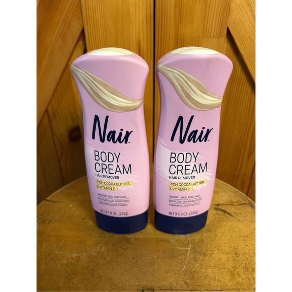 Nair Hair Remover Lotion Cocoa Butter & Vitamin-E 9 Ounce (2 Pack) (8251) - Picture 1 of 4